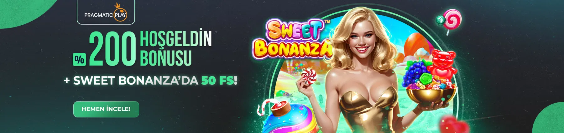 %200 Pragmatic Play Hoşgeldin Bonusu + Sweet Bonanza’da 50 FreeSpin